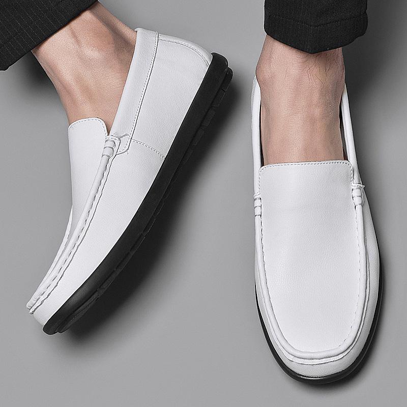 Men's Spring Casual Slip-On Moccasins - Cross-Border Large Leather Driving Loafers