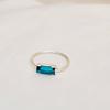 Baguette Neon Blue Tourmaline Minimalist 925 Sterling Silver Ring Jewelry, Blue Tourmaline Handmade Ring