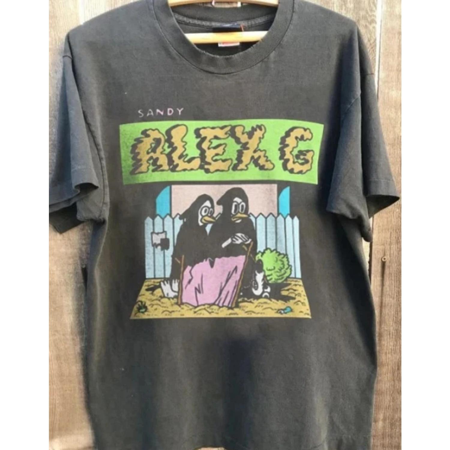 

Футболка Alex G Независимый исполнитель Редкий дизайн Угольно-серый Унисекс Стиль Подходит для всех сезонов S чёрный