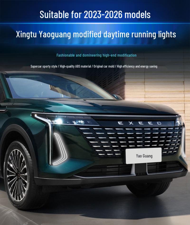 LED Daytime Running Lights for Chery Exeed Yaoguang OMODA C9 Front Bumper DRL Modification