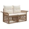 Garden Sofa Set 6 pcs. Beige and Cream White Poly Rattan
