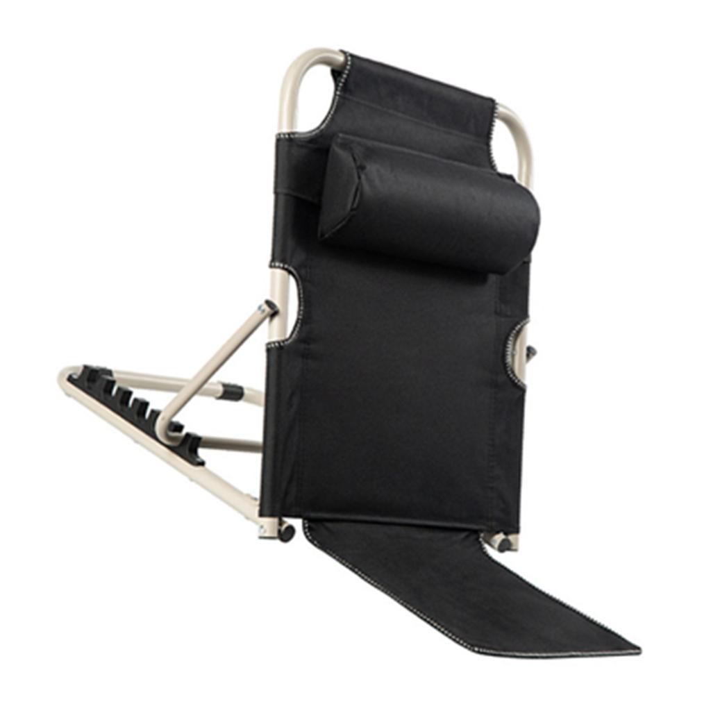 Regulowane wielokątne oparcie łóżka Stabilne podparcie Składane krzesło łóżkowe z poduszką dla osób starszych i niepełnosprawnych Czarne