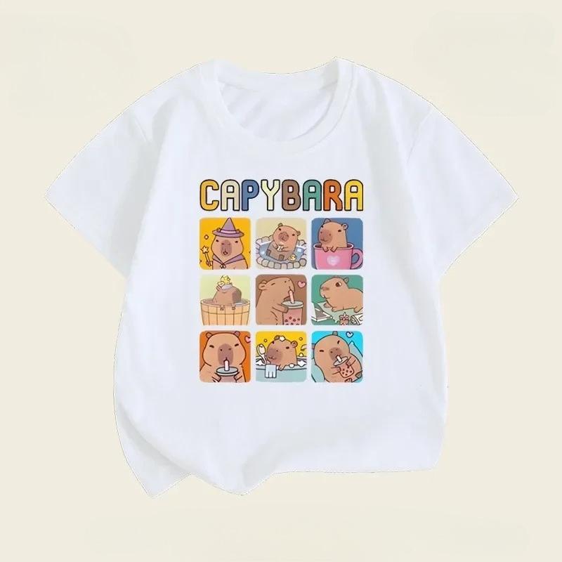 Kawaii Dolphin Pattern Children's Casual Short Sleeve T-shirt, Suitable for Summer Dressing
