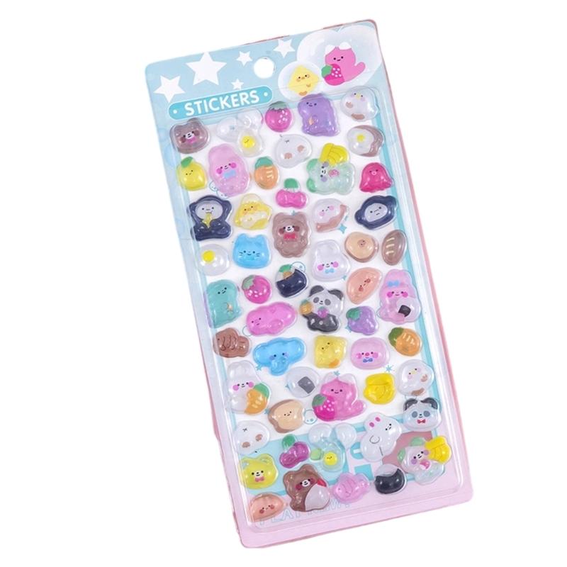 Animal Embossed Sticker Waterproof ABS Plastic Sticker for Decoration Journal Scrapbooking Phone Kids Room Decoration