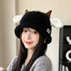Fluffy Knitted Beanie Hat Polyester Ear Flap Beanie Cute Warm Winter Skull Cap Winter