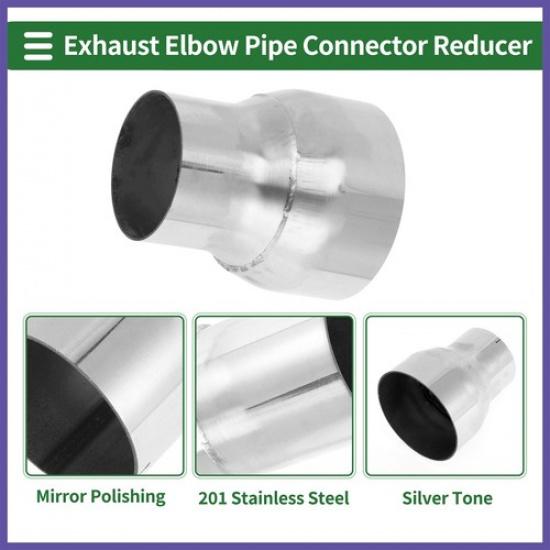 Mandrel Exhaust Pipe Adapter Concentric Reducers 25" OD To 35" OD Silver Tone