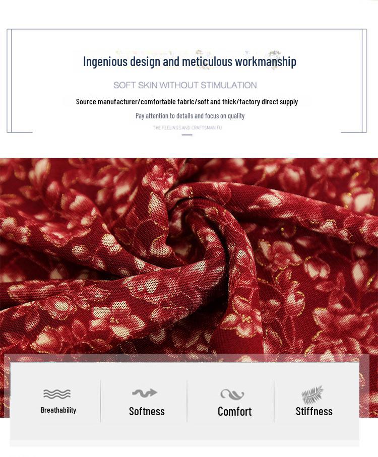 New Arrivals: Women's Printed Taiwan Yarn Slim Fit Midi Dress with Three-Quarter Sleeves for Spring, Summer, and Autumn