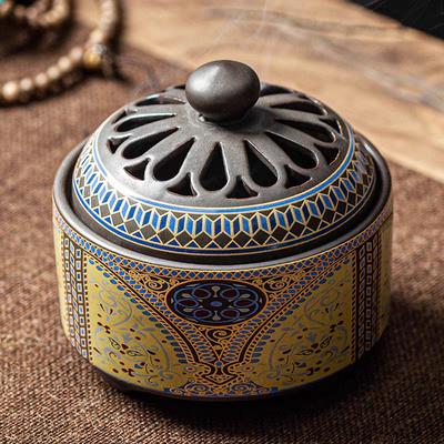 Quemador de incienso de cloisonné antiguo, obra de arte, decoración creativa para el hogar, incienso tradicional, quemador de incienso de esmalte de color.