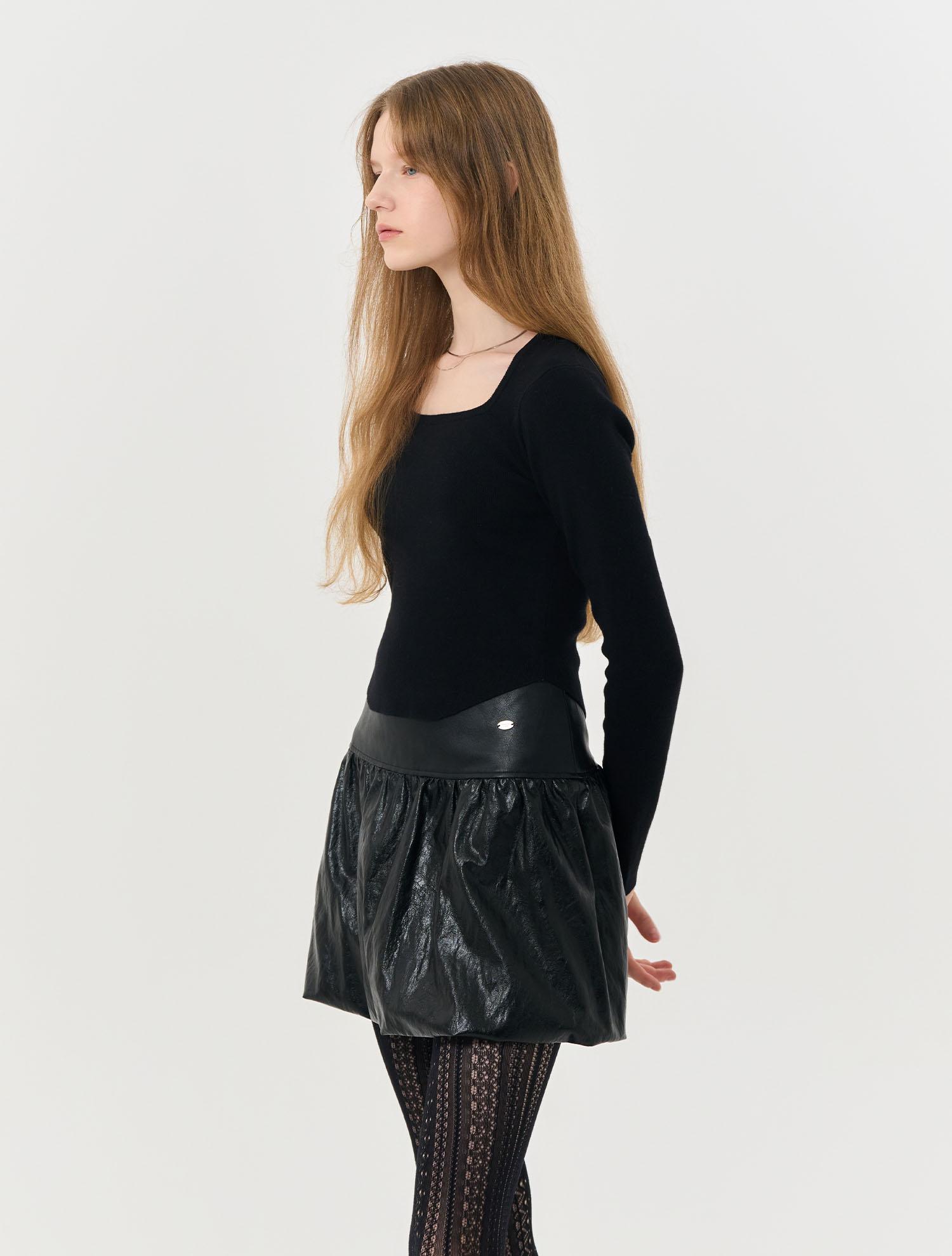 General Idea Superfine Wool Square Neck Pullover [Black] / Wbd4L05546 Black/S