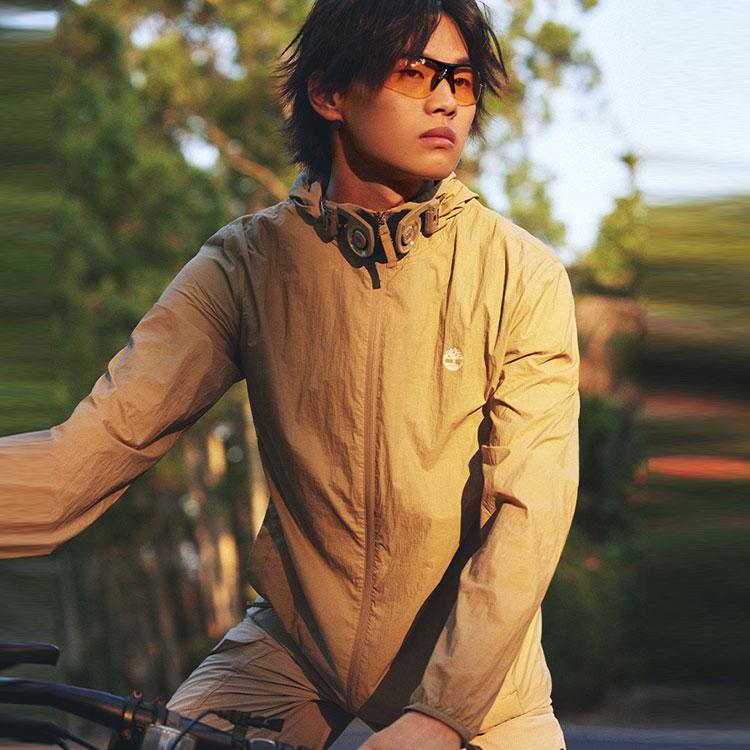 Timberland Solid Lightweight Packable Breathable Hooded Sun Protection Jacket Unisex Jackets Khaki A5PX6-918