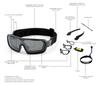 OCEAN CHAMELEON Floating UV Recycled Interchangeable Frame Matte Black Smoke Sunglasses, Protection, Materials, & Strap, (Polarized Lenses),