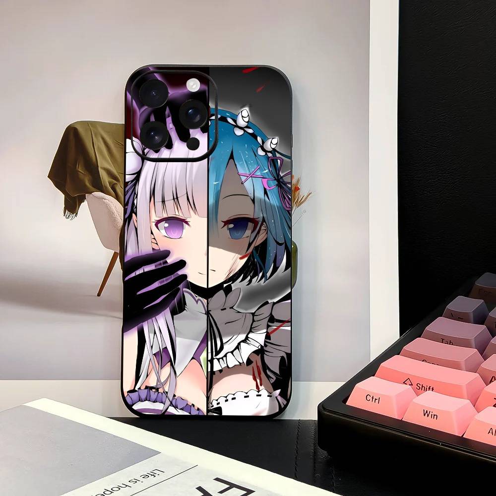 ReZero Rem Phone Case Silicone Soft For IPhone 17 Air 16 15 14 13 12 11 Plus Pro Max Plus