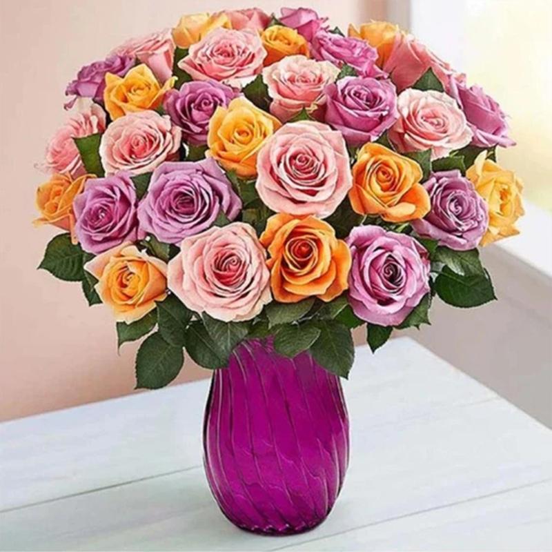 Diamond Painting Flower Full Drill Square/Round Diamond Embroidery Mosaic Picture Of Rhinestones Wall Art Handmade Gift