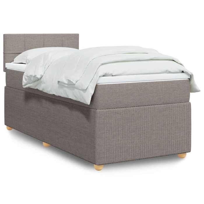 VidaXL Sommier à lattes de lit avec matelas Taupe 90x190 cm Tissu 3289615