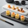 Multipurpose Ceramic Serving Dish Rectangular Plate For Sushi Appetizers Dessert Household Snacks Plate Easy To Clean