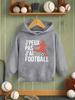 Sport Kids Hooded Pullover Sweatshirt French Slogan Soccer Player Football Silhouette Art Print LongSleeveChildren Tops Casual Outfit For Autumn Daily