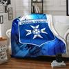 1pc AJ Auxerre Blanket with Custom Name, Gift, for Men and Women, Soft Blanket, Good for Sofa Bed Couch Travel, Lightweight Flannel Blanket