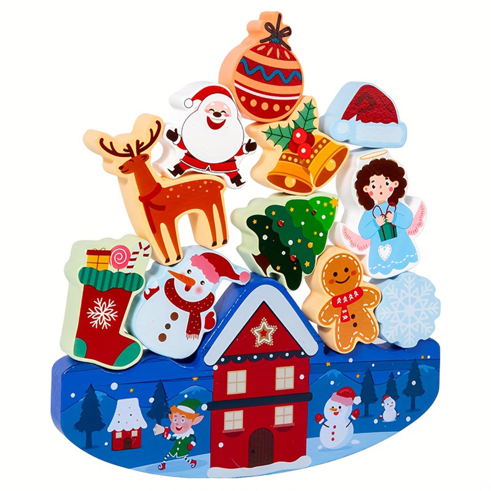

Рождественская тема, Веселое складывание, Деревянная игрушка для складывания для малышей, Красочная рождественская игрушка для балансировки, Развивает мелкую моторику и ловкость One Size