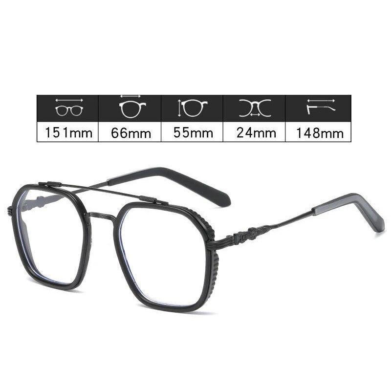 Double Beam Anti Blue Light Myopia Glasses Diopter -0.5 -1.0 To -6.0 Retro Square Frame Nearsighted Eyeglasses Women Men Unisex