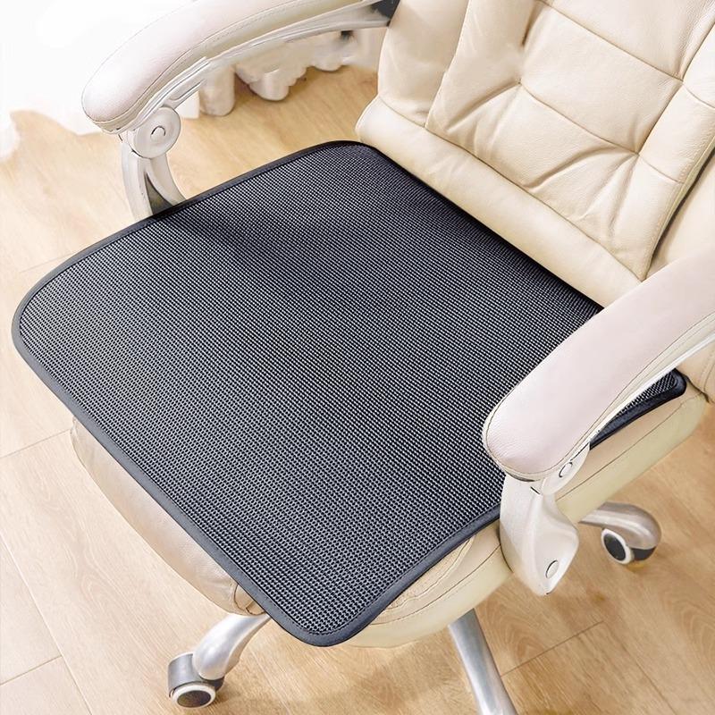 Solid Color Ice Silk Seat Cushion Summer Universal Non-slip Chair Cushion Cool Feeling Breathable Pad for Living Room Home