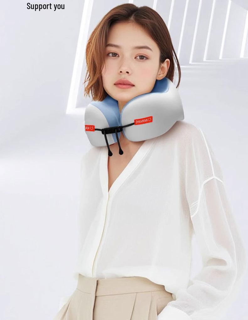 Portable U-shaped Memory Foam Neck Support Pillow for Travel and Long Trips