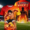 Hot Selling 3D Luffy Printed Sports Short Sleeve Cool Anime One Piece Graphic T-shirt Breathable Quick Drying Children Tshirt
