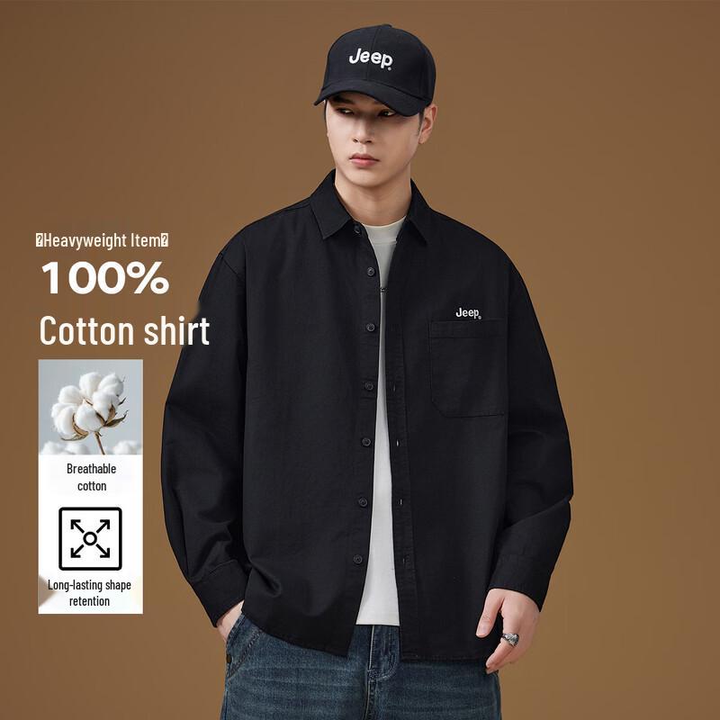 JEEP Men s 100% Cotton Lapel Casual Shirt XXL