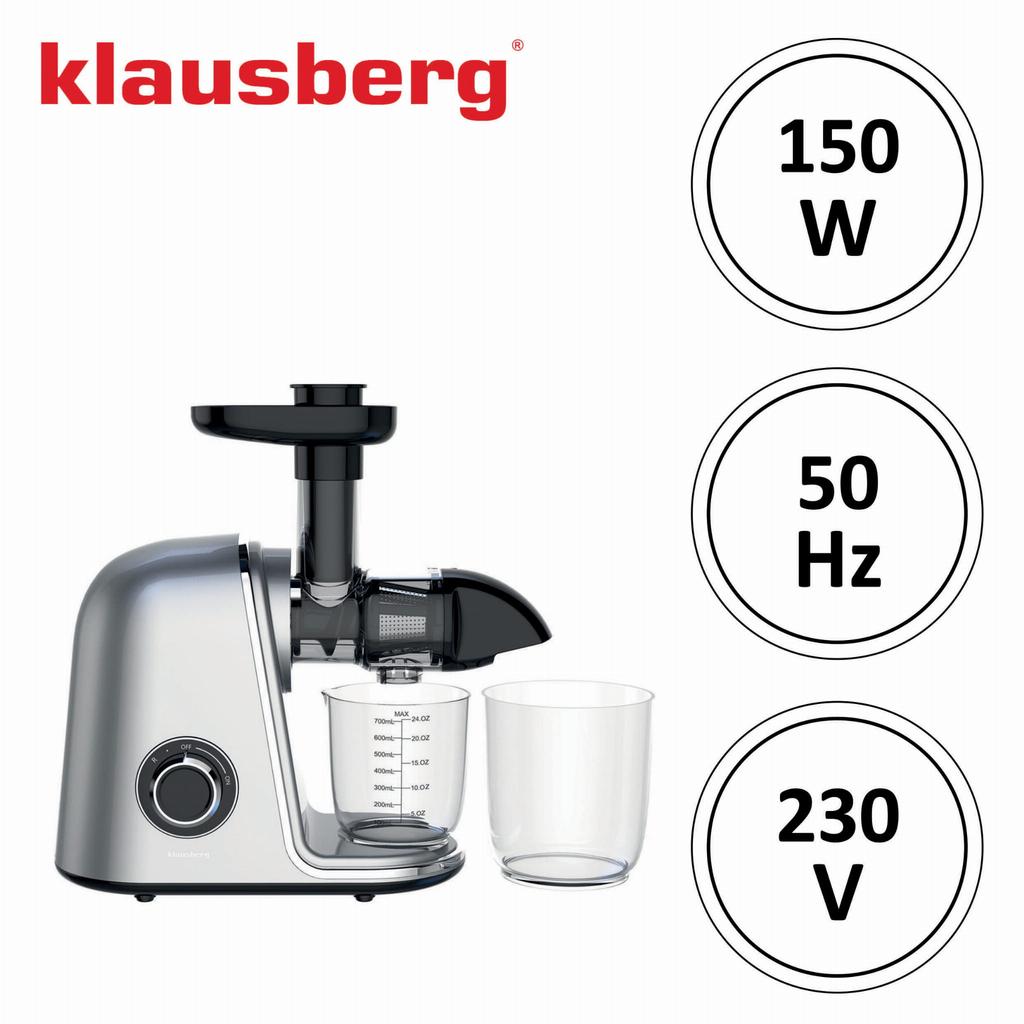 Slow Juicer 150W for Fruits and Vegetables COLD PRESS KLAUSBERG KB-7868