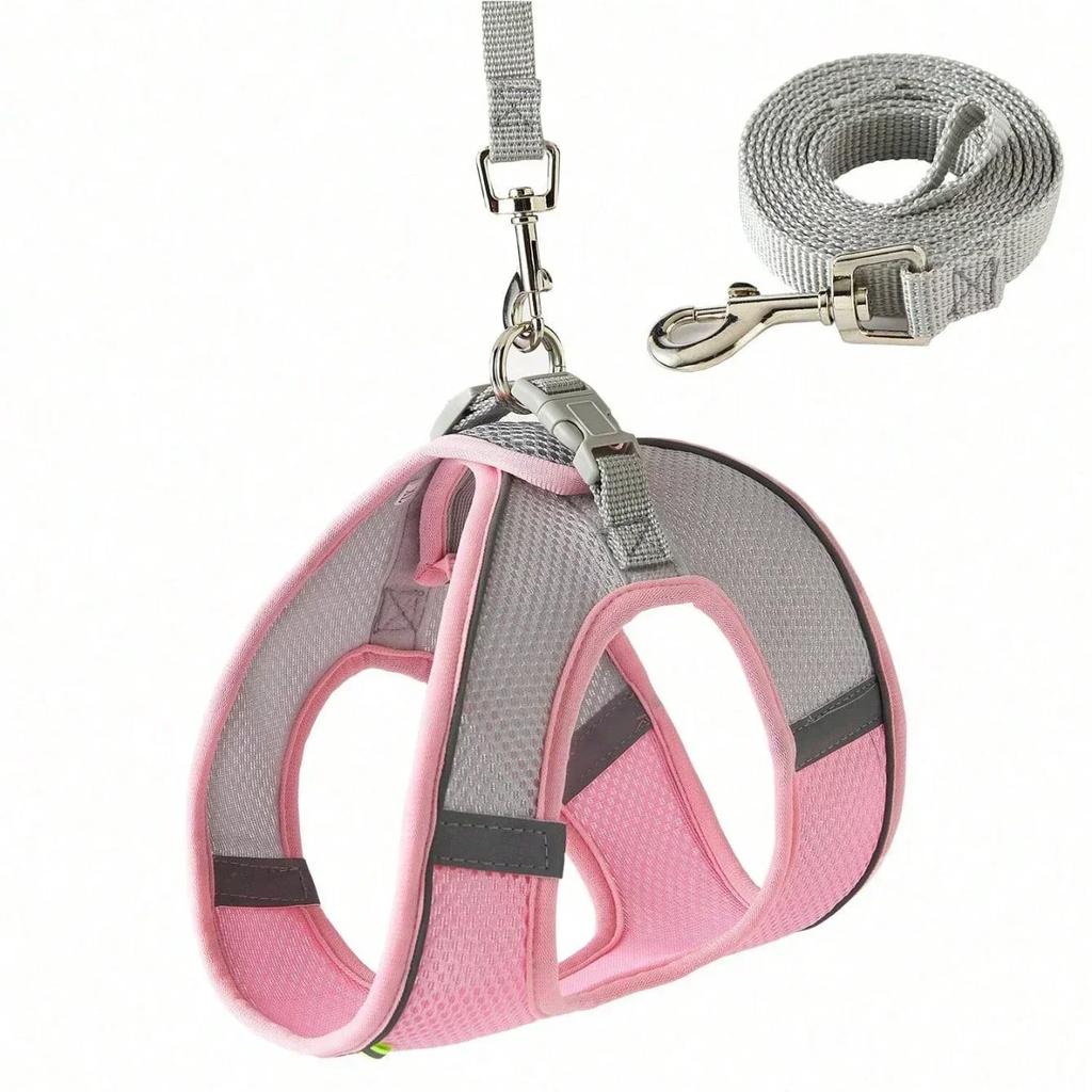 Breathable Dog Harness with Leash Adjustable Anti Escape Puppy Cat Harness Set for Small Medium Pets Yorkshire Pet Accessories