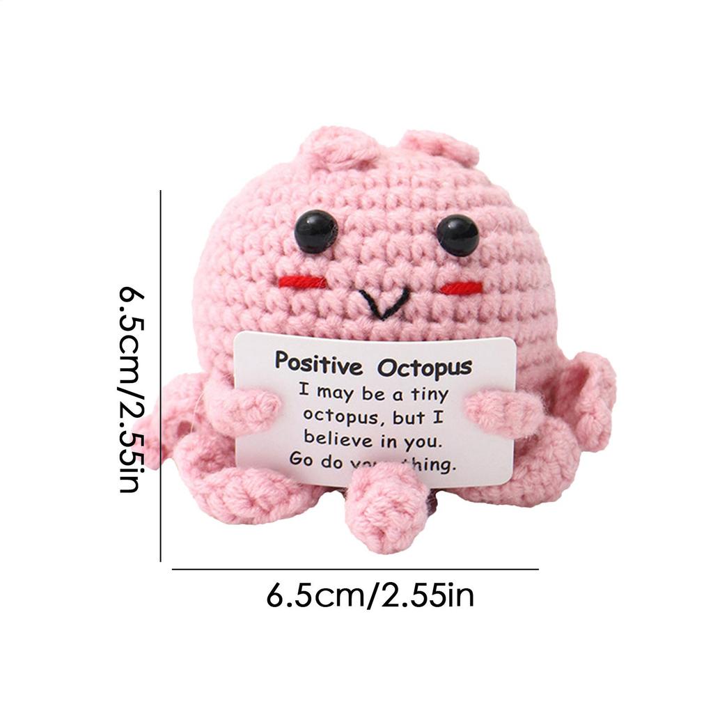 Positive Crochet Crochet Dolls With Encouragement Card Collectible Toy For Coworkers Girls Boys Friends Teachers Women