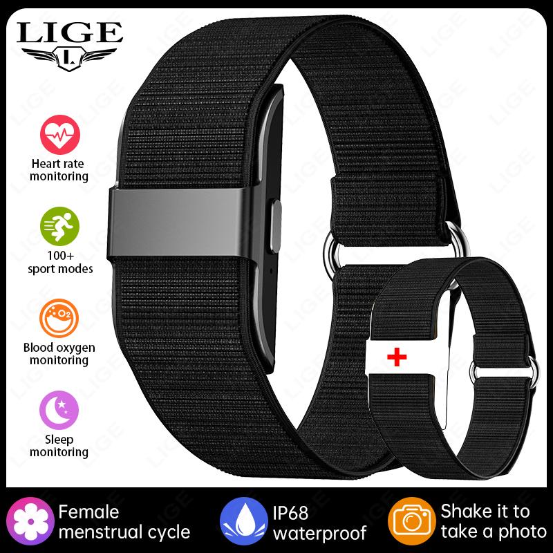 

Smartwatch Men Women Fitness Smart Bracelet Sports Band Heart Rate Blood Oxygen Monitor IP68 Waterproof No Screen Watches Health Monitoring чорний