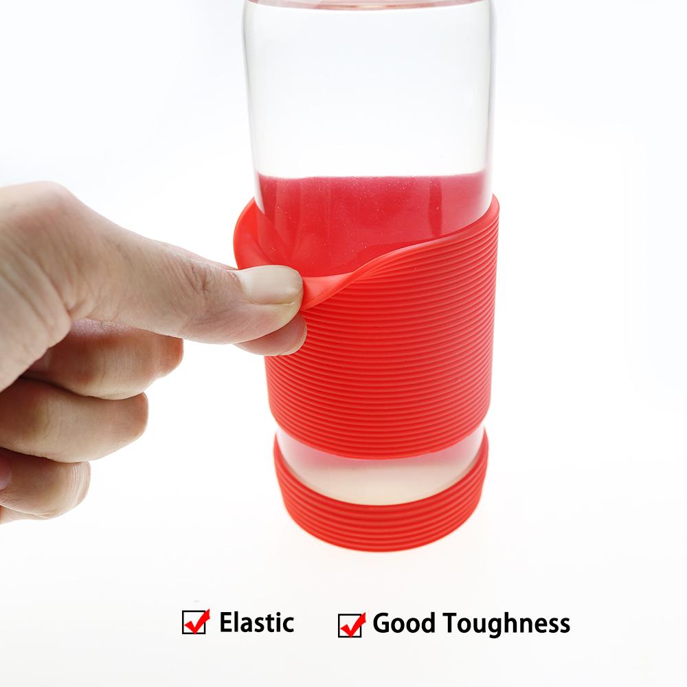 2Pc/Set 5.5cm 15 Colour Threaded Soft Silicone Cup Sleeve Bottom Heat Insulated Resistant Ring Sheath Anti Slip Good Toughness