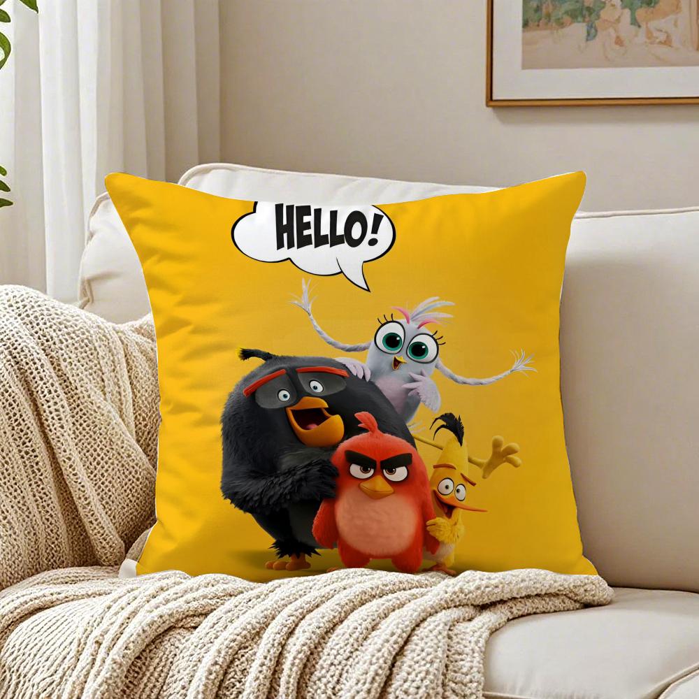 

Funny Animated Movie TThe Angry Birds Movie Cushion Cover Pillowcase Antidustmite living Room Sofa Decor Cushion Room 30X30cm