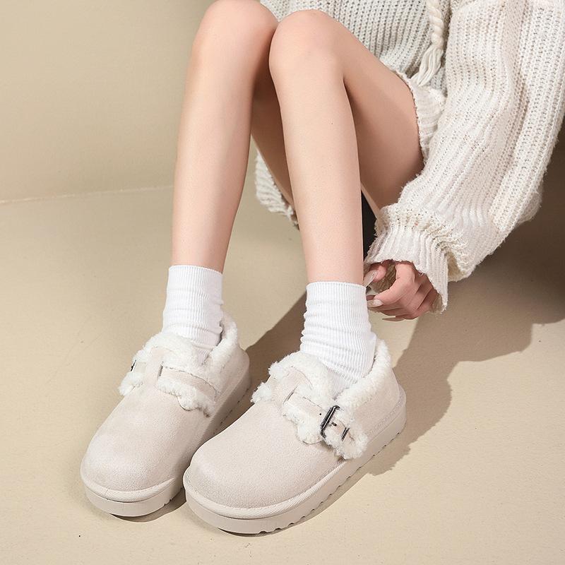 Fleece Wear-resistant Shoes, New All-inclusive Platform Doudou Shoes In Autumn and Winter 2025, Retro and Warm