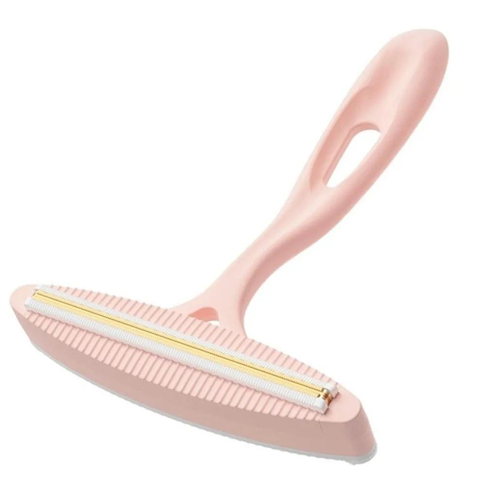 Double Sided Clothing Scraper Manual Portable Lint Cleaner Multi-Functional Lint Roller Fur Removal Tool Easy Cleaning светло-розовый
