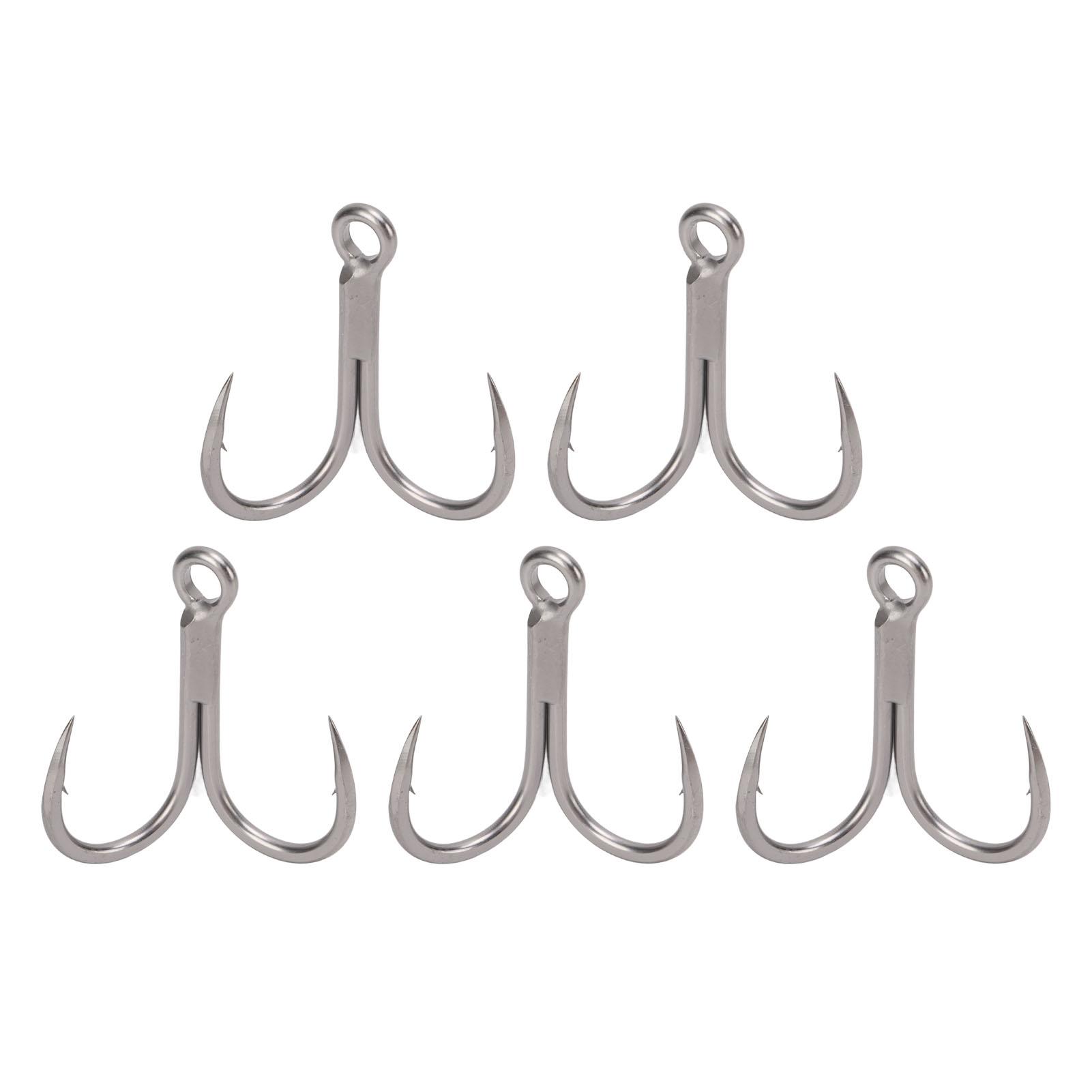 

5Pcs Treble Hooks High Carbon Steel Rust Resistant Triple Barbed Hook Fishing Equipment Accessories 4 0