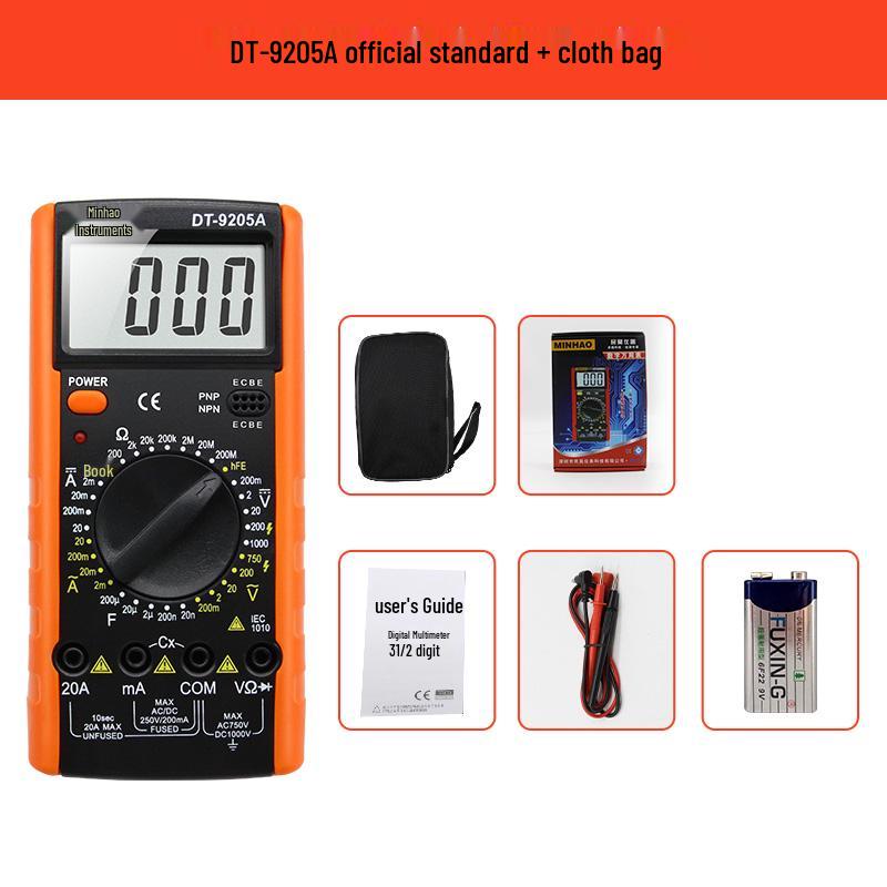 Digitální multimetr DT920 odolný proti poškození: Automatická domácí oprava a elektrikářské nářadí s automatickým vypnutím