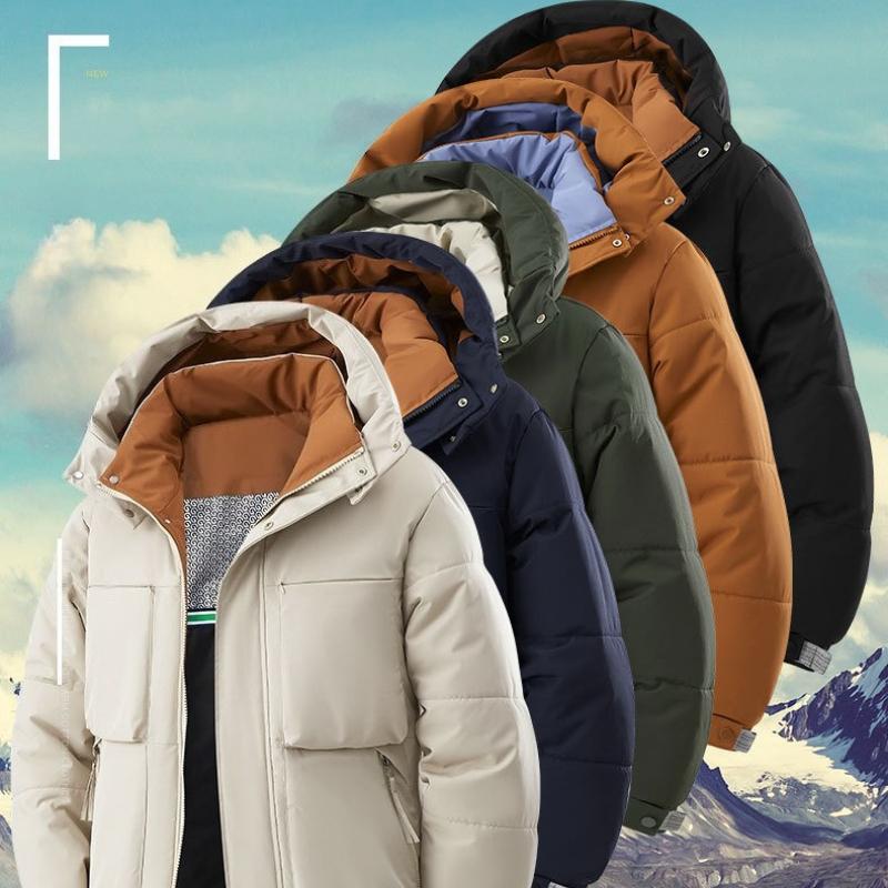 Winter Man Windproof Casual Puffer Jacket Men Thicken Outdoor Detachable Hat Jacket Man Multi Pocket Parka Windbreaker Cotton Jacket