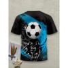 Sommer Rundhals 3D Fußballmuster Druck Top Modische Lässige Kurzarm Herren T-Shirts