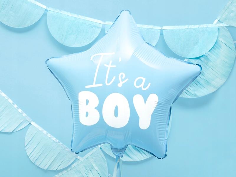 It' a Boy Star Foil Balloon, 45cm, Blue 1pc