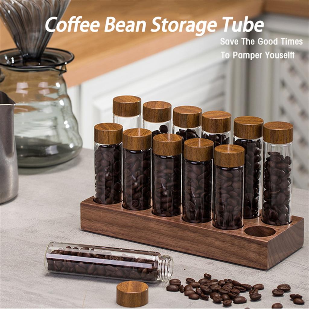Coffee Beans Storage Container Tube Display Rack Tea Bottle Glass Single Dose Espresso Accessory Coffeware Set Tool Gift