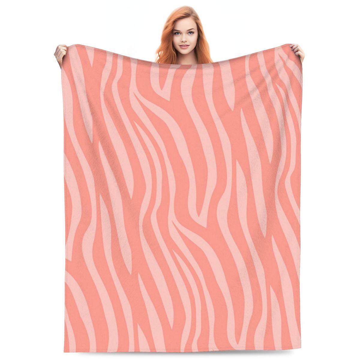 Pandara Jewelry Unisex Pink Zebra Print Blanket Flannel Sofa Throw Blanket Lightweight Throw Blankets For Home Bedroom Office Throws Bedspread Quilt
