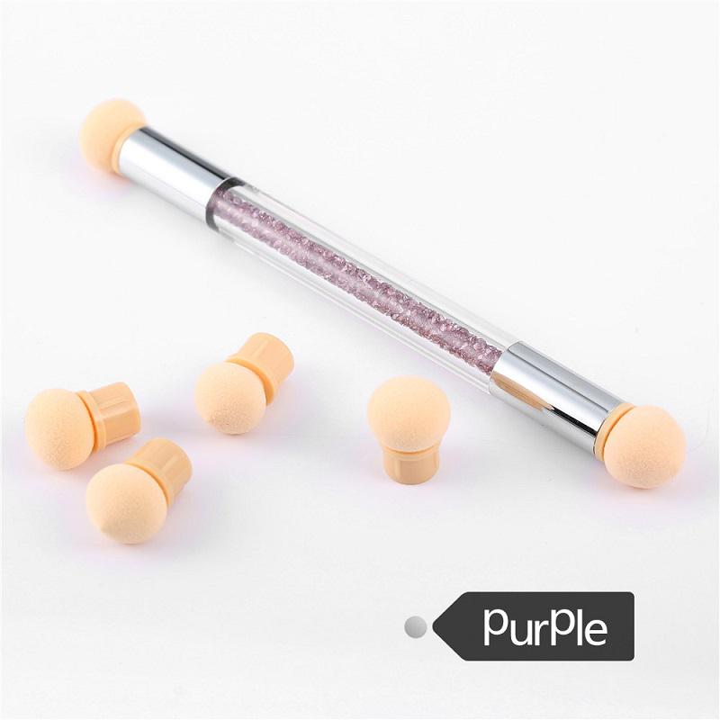 

Красочные инструменты для рисования клеем, сменная двухсторонняя губка для косметического маникюра фиолетовый