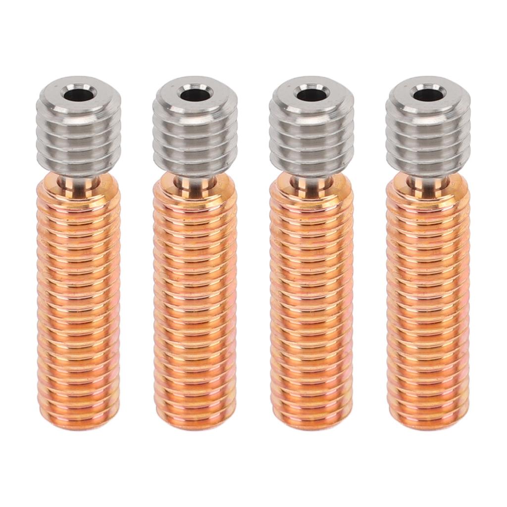 4pcs 3D Printer All Metal Heatbreak Professional Copper Alloy Extruder Throat Tube Replacement for 3D Printer