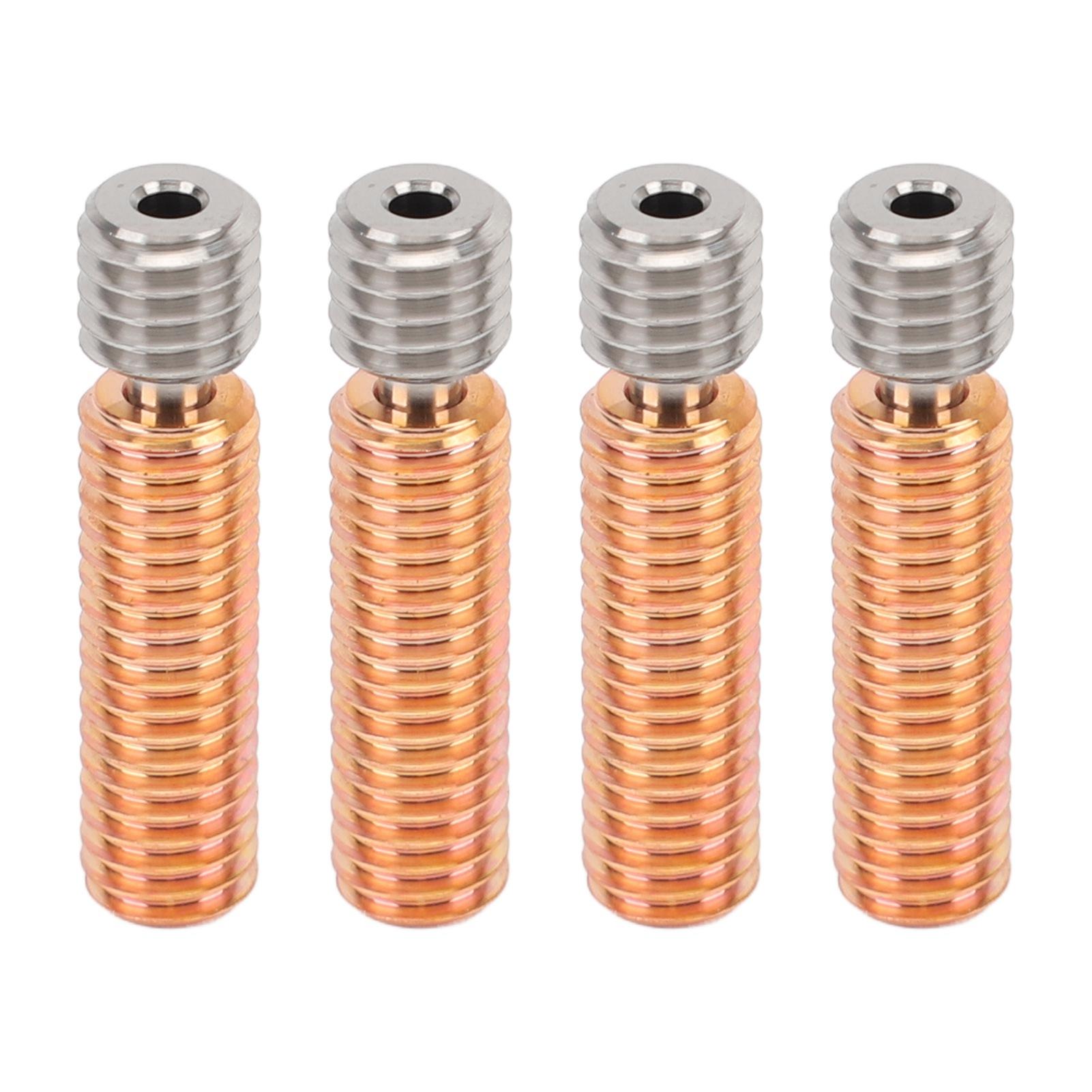 

4pcs 3D Printer All Metal Heatbreak Professional Copper Alloy Extruder Throat Tube Replacement for