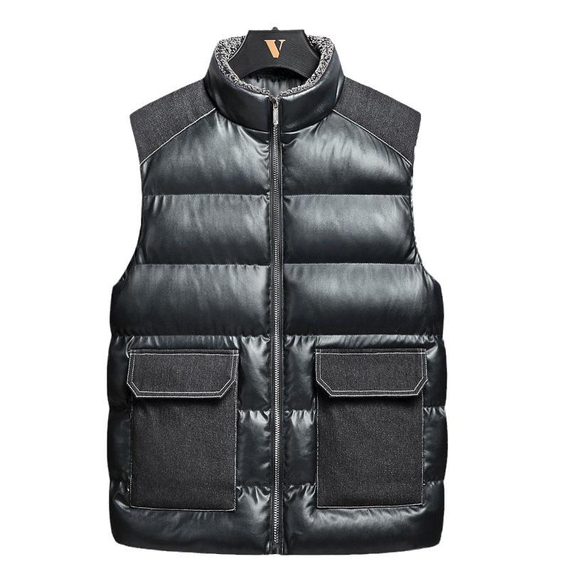 Vest Men's Winter Warm Small Stand-up Collar Cotton Clothes Korean Version Slim-fit Vest Casual Sleeveless Bread Clothes