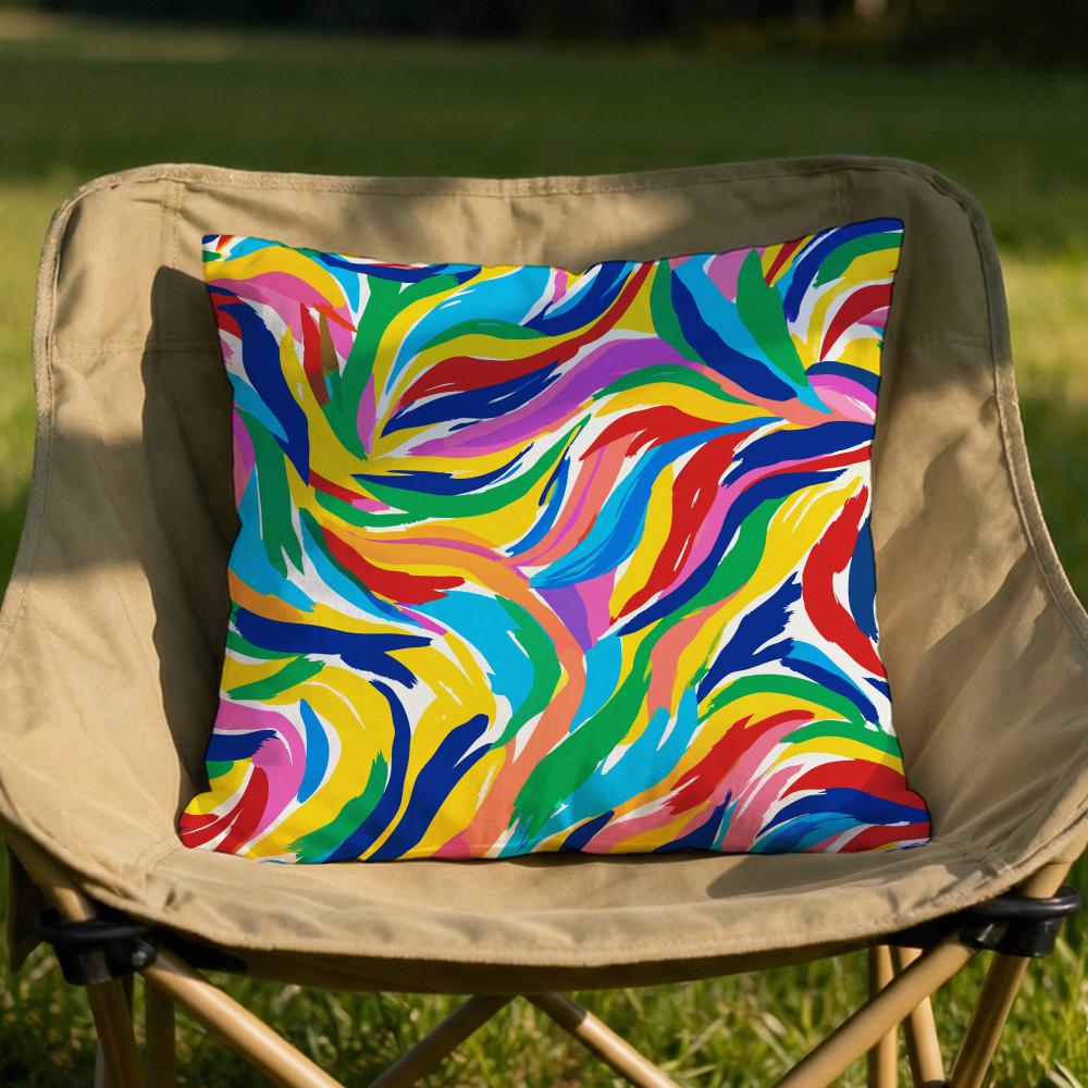 Abstract Colorful Pattern Cushion Cover Soft Reversible  Durable Pillow Cover  MultiScene Use for Home  Car Daily Comfort