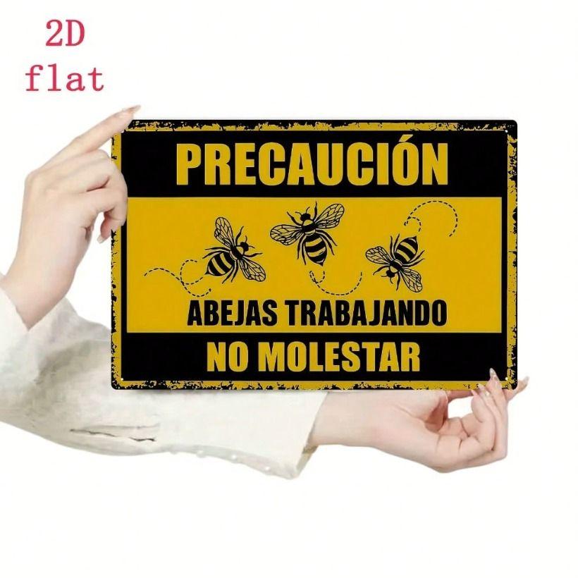 

Metal Wall Art Vintage Beekeeper Sign No Molestar Las Abejas Farm Decor