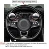 Black Carbon Fiber Suede No-slip Car Steering Wheel Cover for Volkswagen VW Golf 7 GTI T-Roc Passat Variant (R-Line) Up! GTI