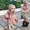 Cappotto da bambina caldo e spesso, collo di pelliccia, cappotto lungo invernale per bambini, capispalla per bambini adolescenti